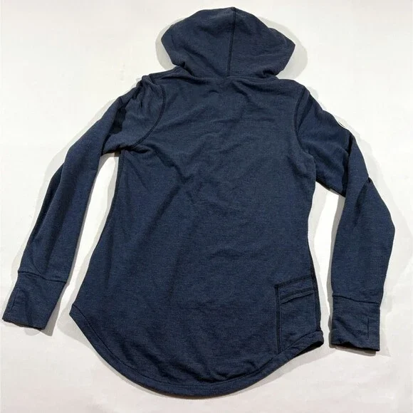 Roots 73 Hoodie Sweatshirt Womens Pullover Henley Button Cotton Poly Blue Sz M - Picture 8 of 11